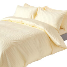 (Single, Pastel Yellow) Duvet Cover with Pillowcase 330 Thread count