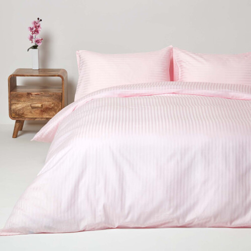 Homescapes (King, Pink) Duvet Cover with Pillowcase 330 Thread count 1