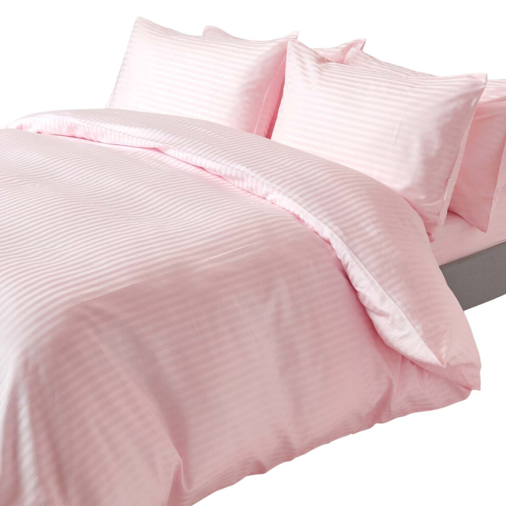Homescapes (Single, Pink) Duvet Cover With Pillowcase 330 Thread Count