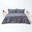 Homescapes (King, Dark Grey) Soft Linen Plain Duvet Cover with Pillowcase 3