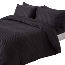 (King, Black) Duvet Cover with Pillowcase 330 Thread count