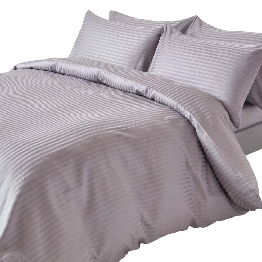 Homescapes (King, ) Duvet Cover With Pillowcase 330 Thread Count Grey