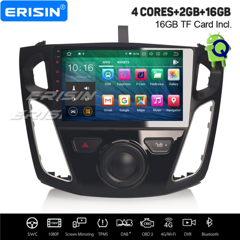 9" Android 10.0 Car Stereo Wifi Carplay Dvr Dab+ Bluetooth Sat Nav Usb Ford Focus 2012-2017 737655208122
