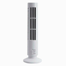 (White) Mini Portable USB Tower Fans Cool Cooler Bladeless Air Conditioner Room Summer
