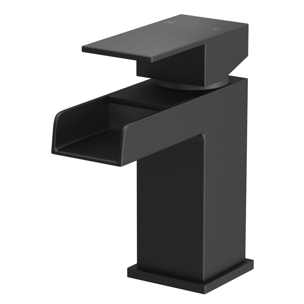 Matt Black Waterfall Basin Mono Mixer Tap Inc Fixings