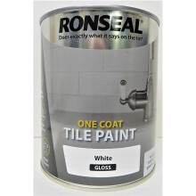 Ronseal Water Based One Coat Tile Paint High Gloss White 750ml