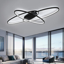 (Cool White) Modern Oval LED Ceiling Light Chandelier Lamp for Living Dining Room