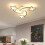 Living And Home (3 Heads-Dimming Light) Modern LED Ceiling Light White Star Chandelier 2