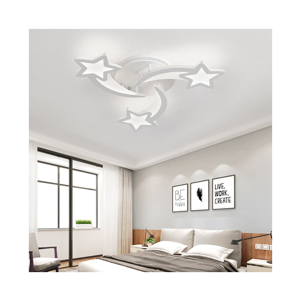 (3 Heads-Cool White) Modern LED Ceiling Light White Star Chandelier