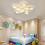 Living And Home (5 Heads-Dimming Light) Modern LED Ceiling Light White Star Chandelier 1