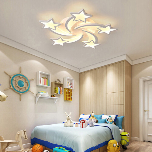 Living And Home (5 Heads-Dimming Light) Modern LED Ceiling Light White Star Chandelier