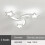 Living And Home (3 Heads-Cool White) Modern LED Ceiling Light White Star Chandelier 2