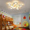 Living And Home (5 Heads-Dimming Light) Modern LED Ceiling Light White Star Chandelier 2