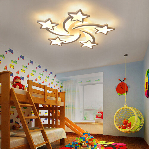 Living And Home (5 Heads-Dimming Light) Modern LED Ceiling Light White Star Chandelier 1