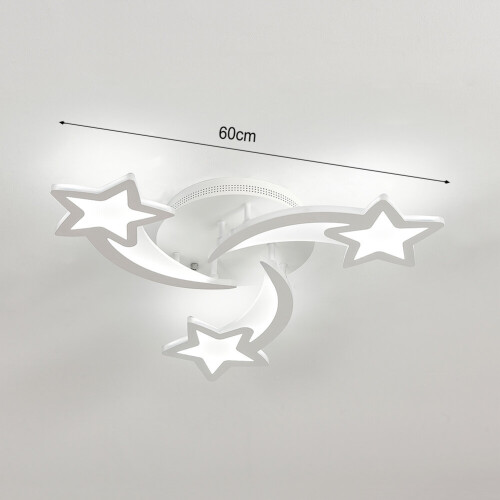 Living And Home (3 Heads-Cool White) Modern LED Ceiling Light White Star Chandelier 2