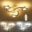 Living And Home (3 Heads-Dimming Light) Modern LED Ceiling Light White Star Chandelier 4
