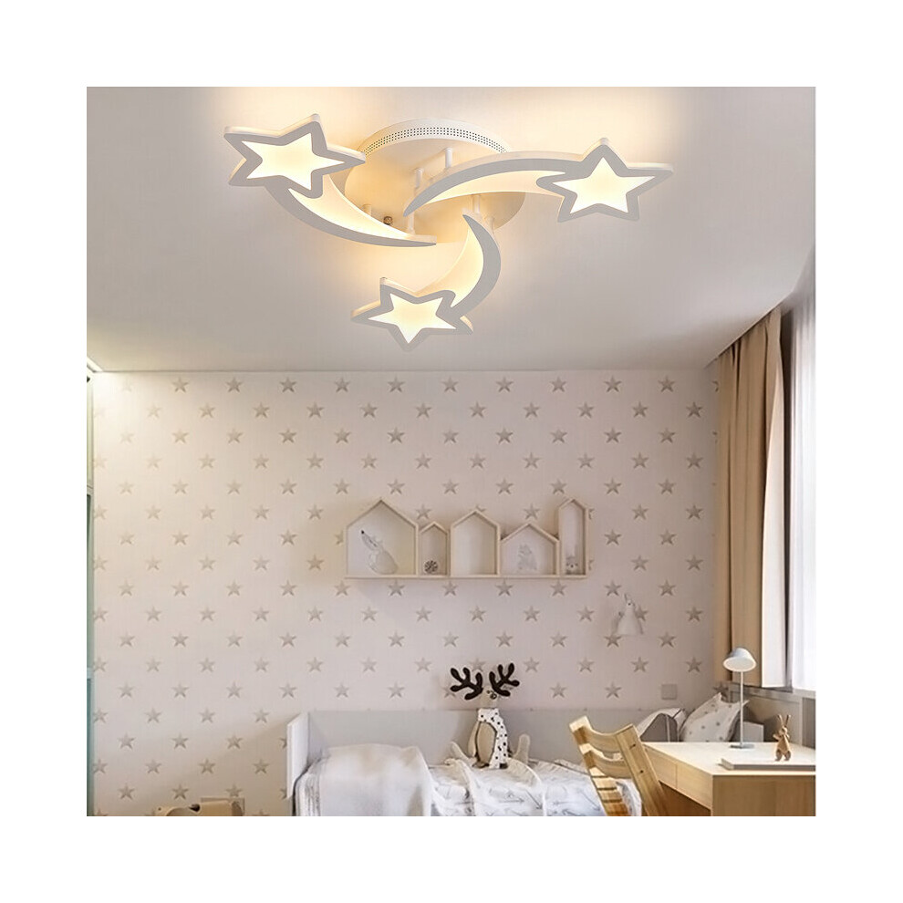 (3 Heads-Dimming Light) Modern LED Ceiling Light White Star Chandelier Lamp