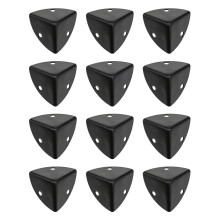 12pcs Black Box Corner Brace Edge Guard Protectors 25mm for Wooden Case Trunk