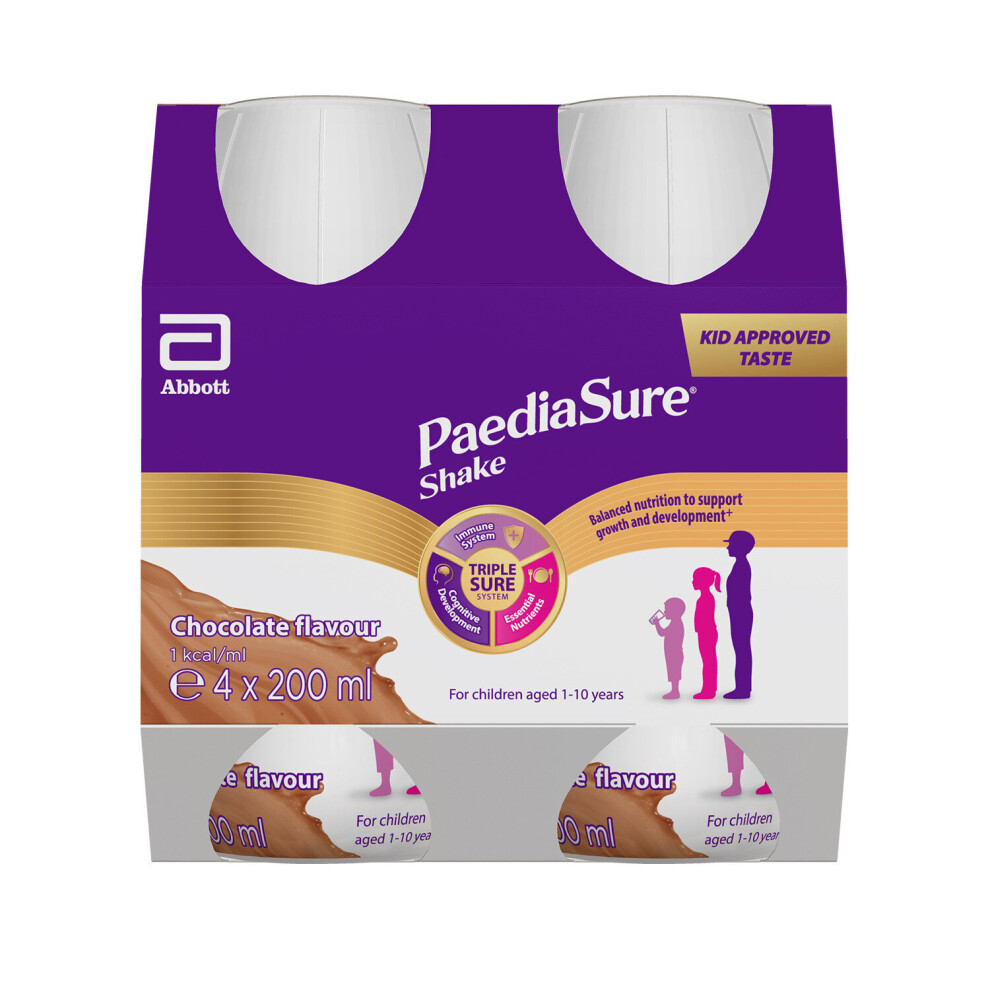 Paediasure Shake Chocolate Flavour Ready To Drink 4 X 200ml