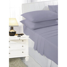 (Grey , Double ) Sheet Set Fitted & Flat sheet with Pillowcase Size