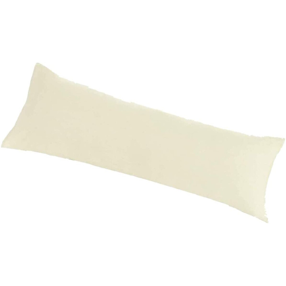 (Cream, Single 3ft) Ultra Soft Long Bolster Body Pillow with Free Case