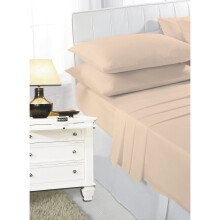 (Latte , Double ) Sheet Set Fitted & Flat sheet with Pillowcase Size