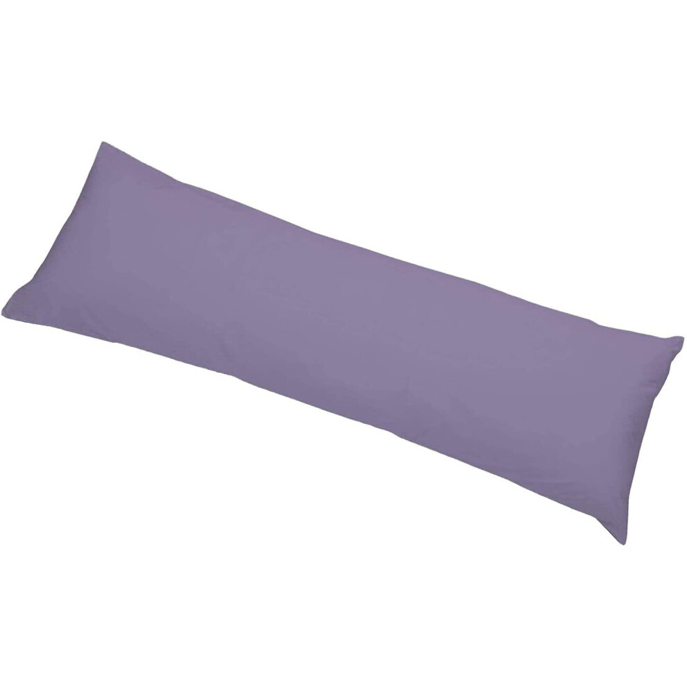 (Lilac, Double 4.6ft) Ultra Soft Long Bolster Body Pillow with Free Case