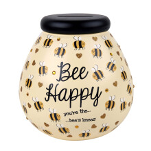 Pot of Dreams Ceramic Smash Money Box - Bee Happy Bumblebee Gift