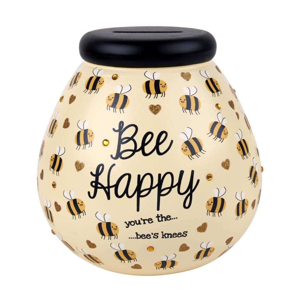 Pot of Dreams Ceramic Smash Money Box - Bee Happy Bumblebee Gift