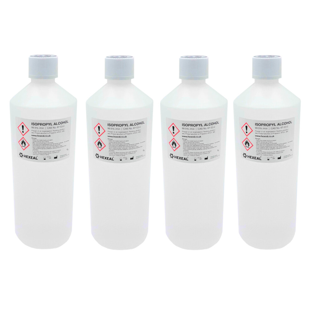 IPA 99.9% | 4x 1 LITRE | Lab Grade | Isopropyl Alcohol/Isopropanol | 4L