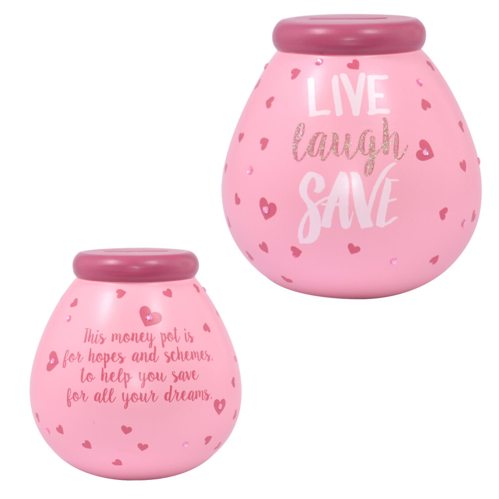 Pot Of Dreams Ceramic Smash Money Box - Live Laugh Save
