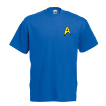 (Royal Blue, 2XL) Star Trek, Spock, Starfleet Badge Inspired Graphic High Quality T-Shirt, Tee, Men's, Unisex