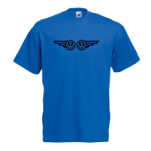 (Royal Blue, M) Vw Wings Campervan Graphic High Quality T-Shirt, Tee, Men's, Unisex