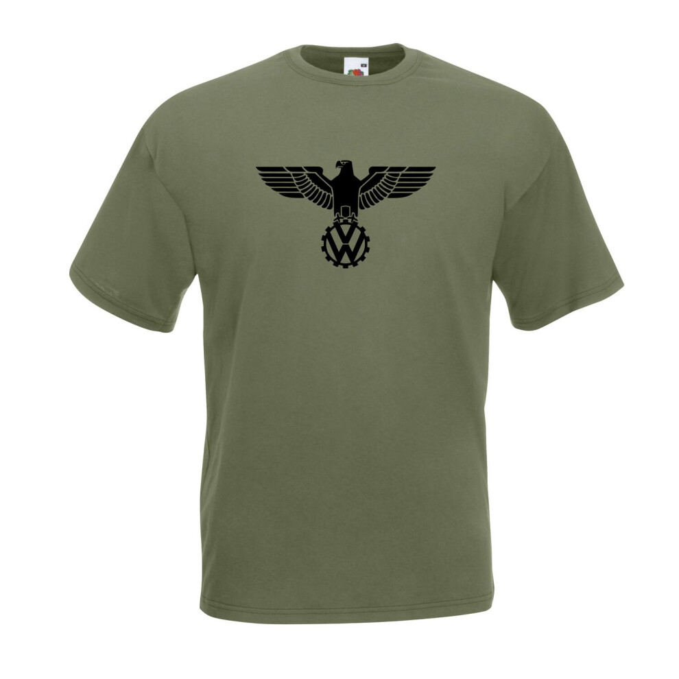 (Olive, XL) Vw Eagle Wings Campervan Graphic High Quality T-Shirt, Tee, Men's, Unisex