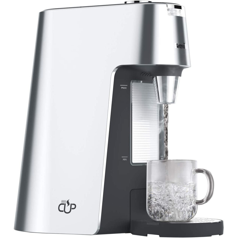 Breville (Vkt111 Hotcup - ) Vkt124 Hotcup Hot Water Dispenser, 3 Kw Fast Boil, Adjustable Cup Height, 1.7 Litres, Gloss Silver/Black