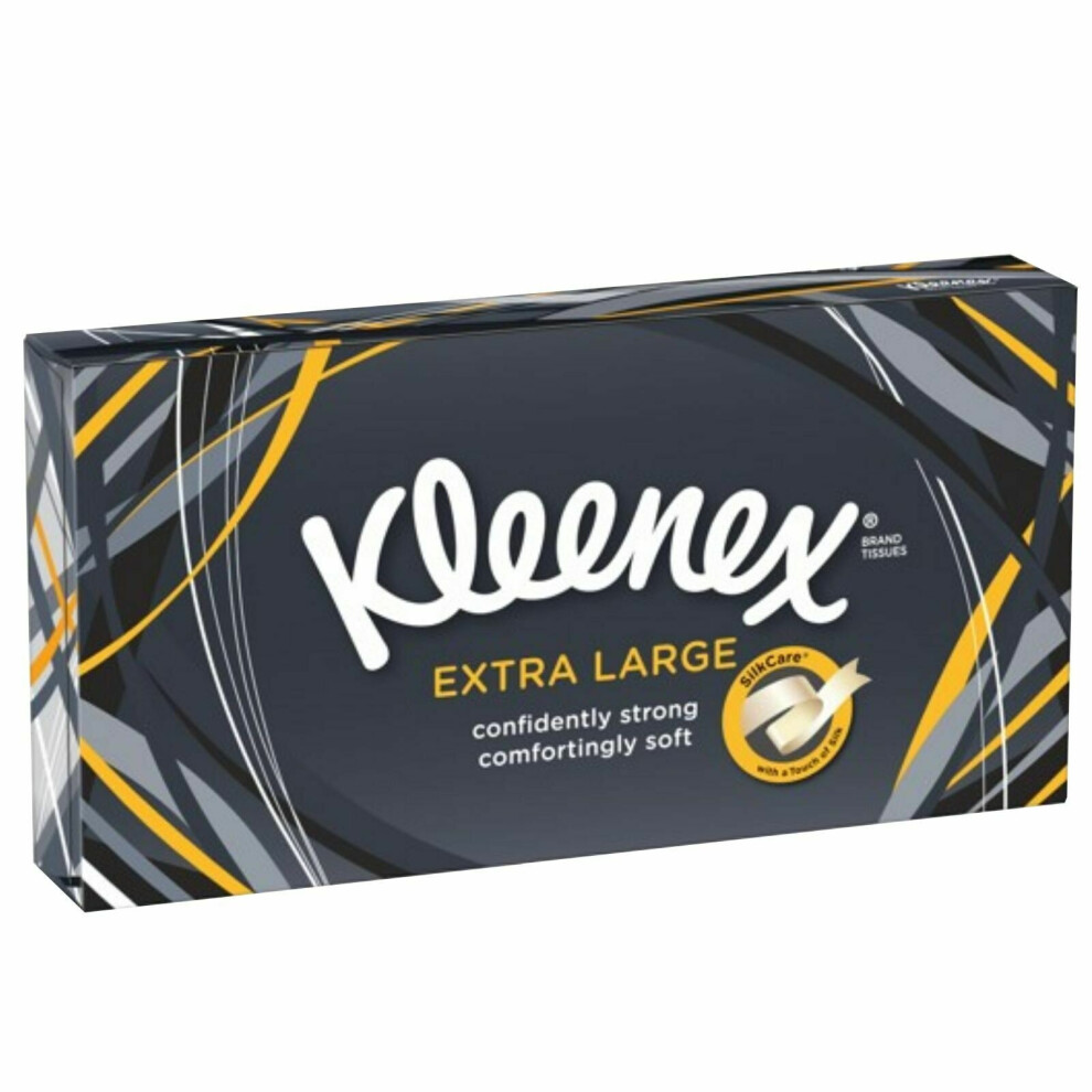 Kleenex Extra Large 90 Facial Tissue Box - 2 Ply Strong Gentle Soft