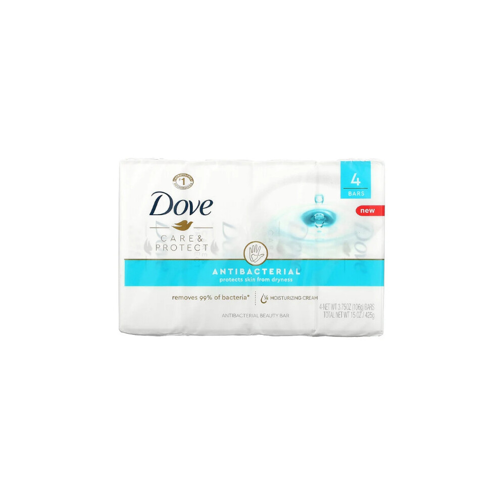 Dove, Care & Protect, Antibacterial Beauty Bar, 4 Bars, 106g Each