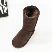 (Brown, UK 6 ) Womens Men Winter Fur Leather Sheepskin Snow Boots