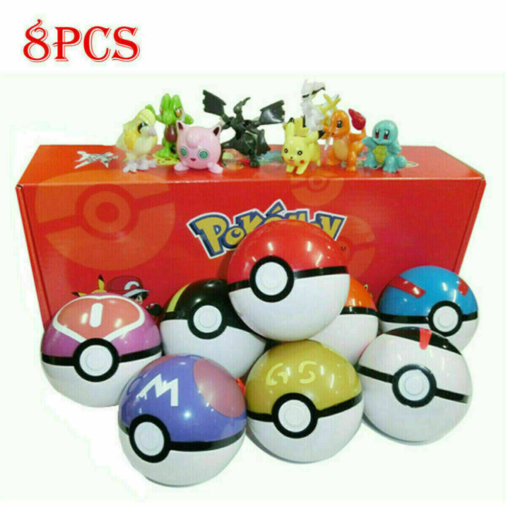 8pcs Pokeball Character Toys Doll Kid Toy Gift