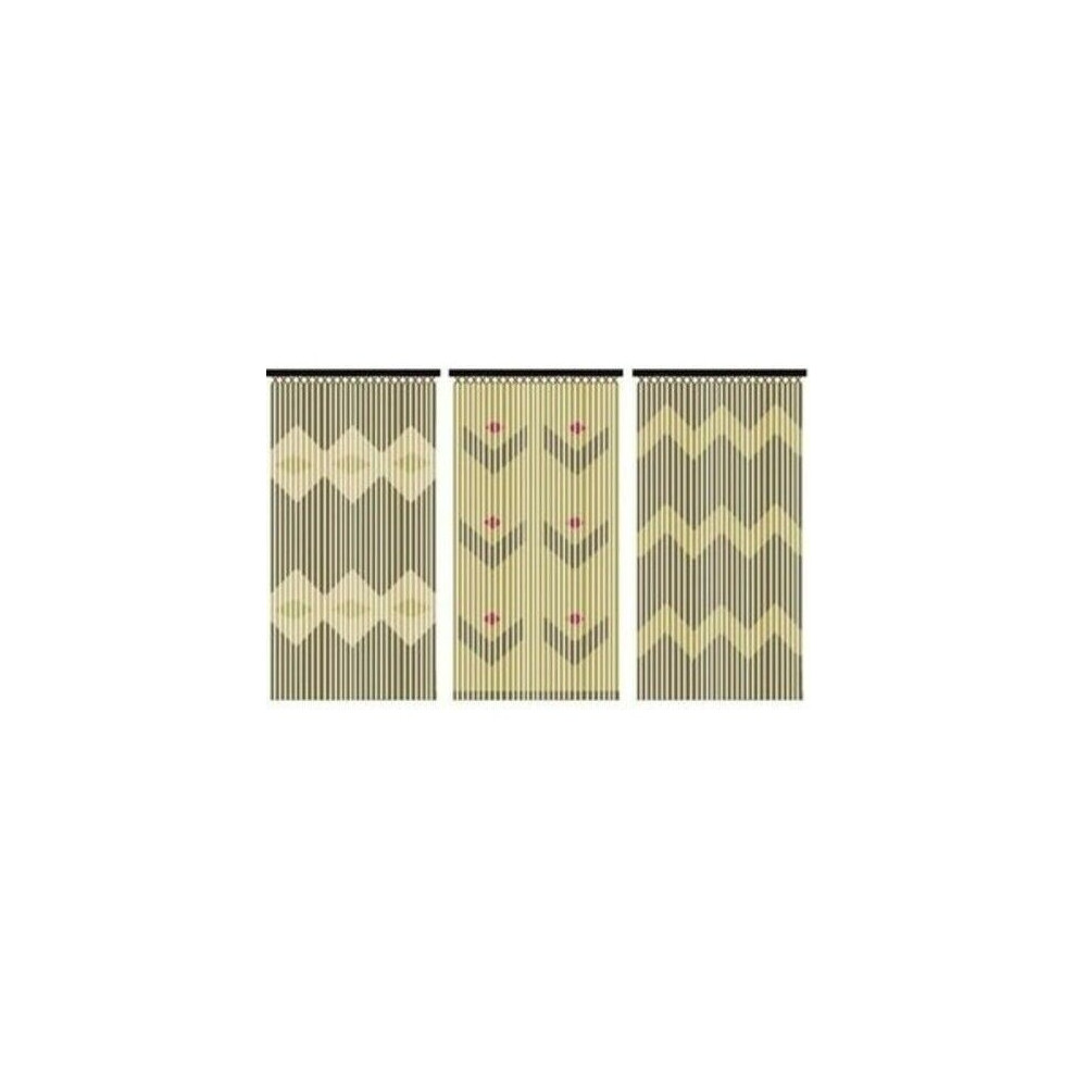 JVL Tuscany Hanging Wooden Beaded Door Curtain Screen Bamboo