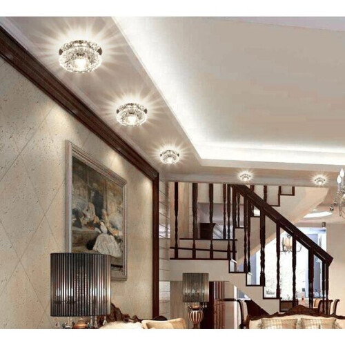 Luxurious Crystal Spotlight Modern Led Downlight for Aisle Entrance Hall Cool White 1