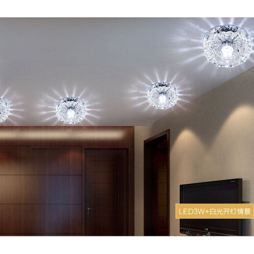 Luxurious Crystal Spotlight Modern Led Downlight for Aisle Entrance Hall Cool White 2