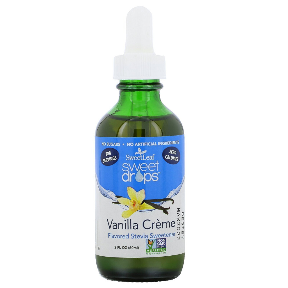 Wisdom Natural , Sweetleaf, Sweet Drops Stevia Sweetener, Vanilla Creme, 2 Fl Oz (60 Ml)