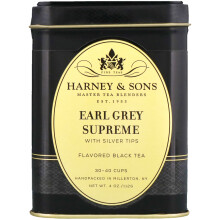 Harney & Sons, Thé Noir, Earl Grey Supreme avec Silver Tips, 4 oz (112 g)