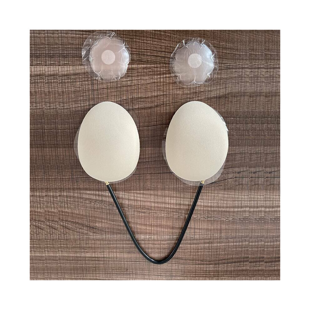 (Beige) Upgraded Deep Plunge Invisible Push-Up Frontless Bra Strapless Backless Bra Kit