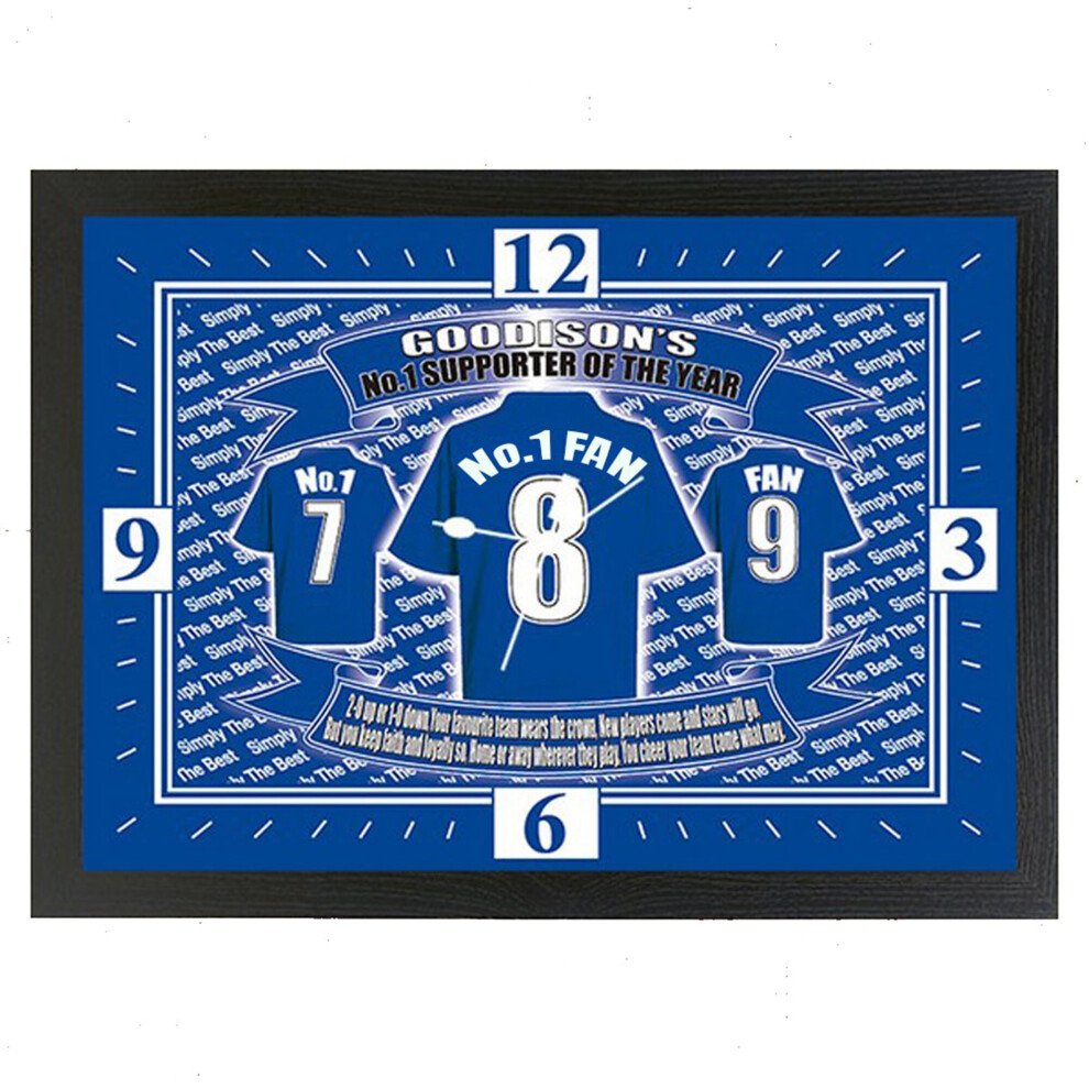 Everton Football Shirt Framed Wall Clock Gift