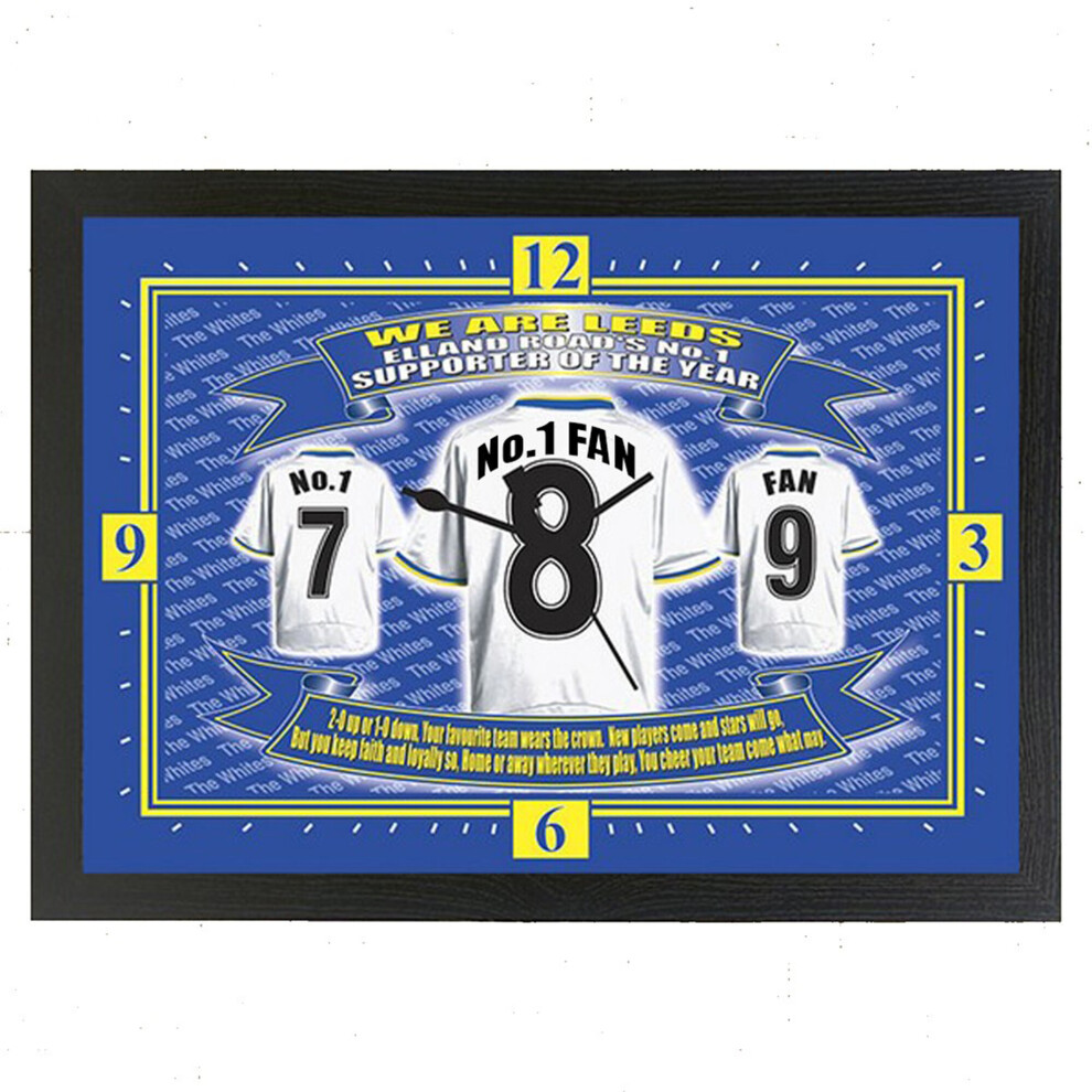 Leeds United Football Shirt Framed Wall Clock Gift