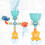 Kids Bath Toy Water Spray Whale Squid Crab Model  Suction Water Toys 1