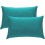 (Teal) Pair of Plain Dyed 100% PolyCotton PillowCases 1