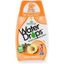 Wisdom Natural, SweetLeaf, Water Drops, Köstlicher Stevia-Wasserverbesserer, Pfirsich-Mango, 1,62 fl oz (48 ml)